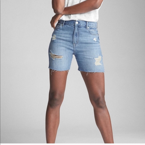 GAP Pants - GAP 5" Relaxed Denim Shorts with Destruction